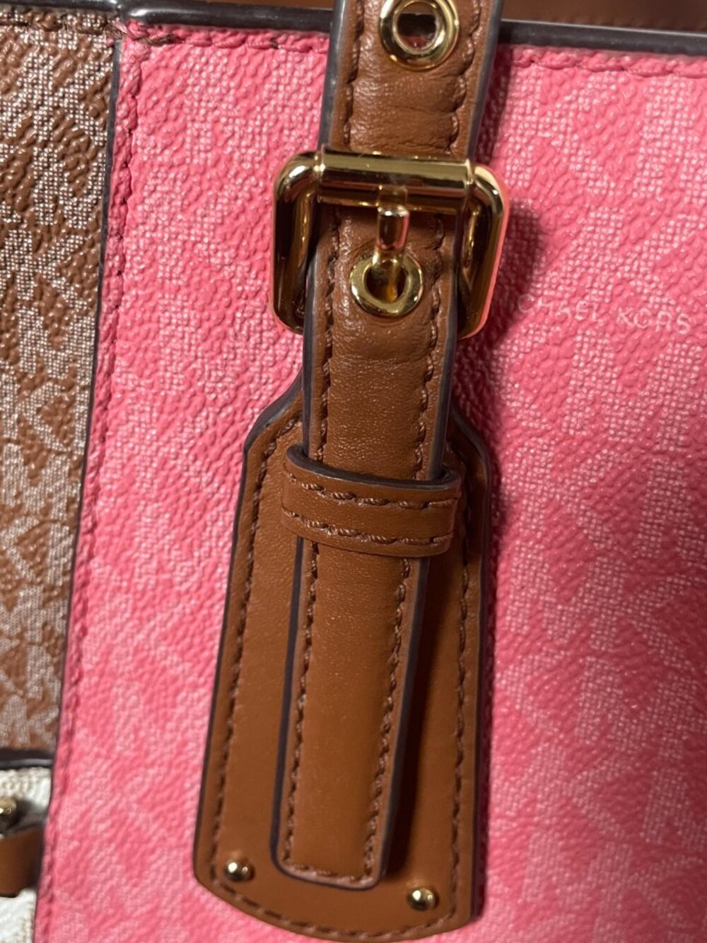 Michael Kors Voyager East/West Tote Pink Color-blocked signature logo - Picture 3 of 16
